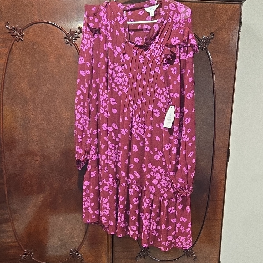 Time and Tru Kids Dress in Purple and Pink Floral